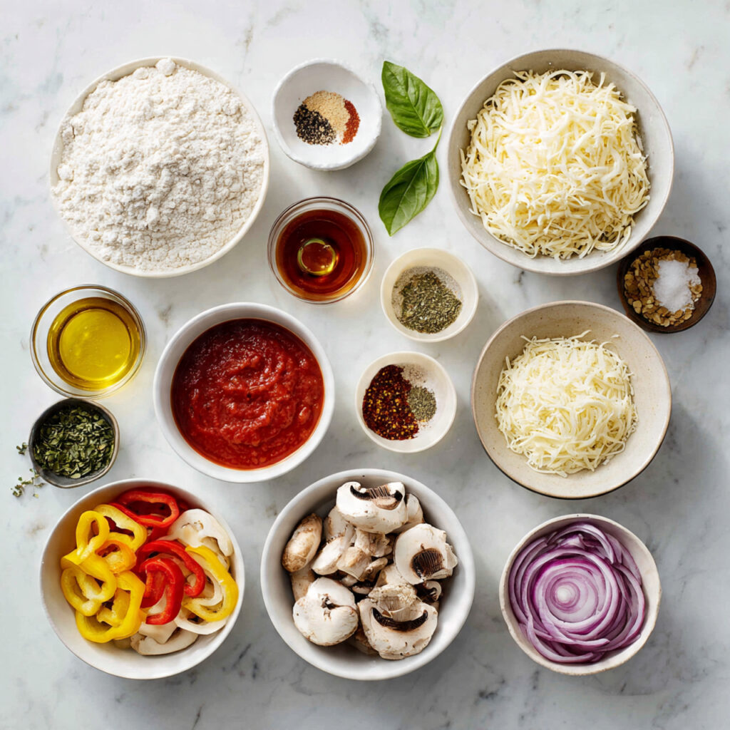 Ingredients of pizza