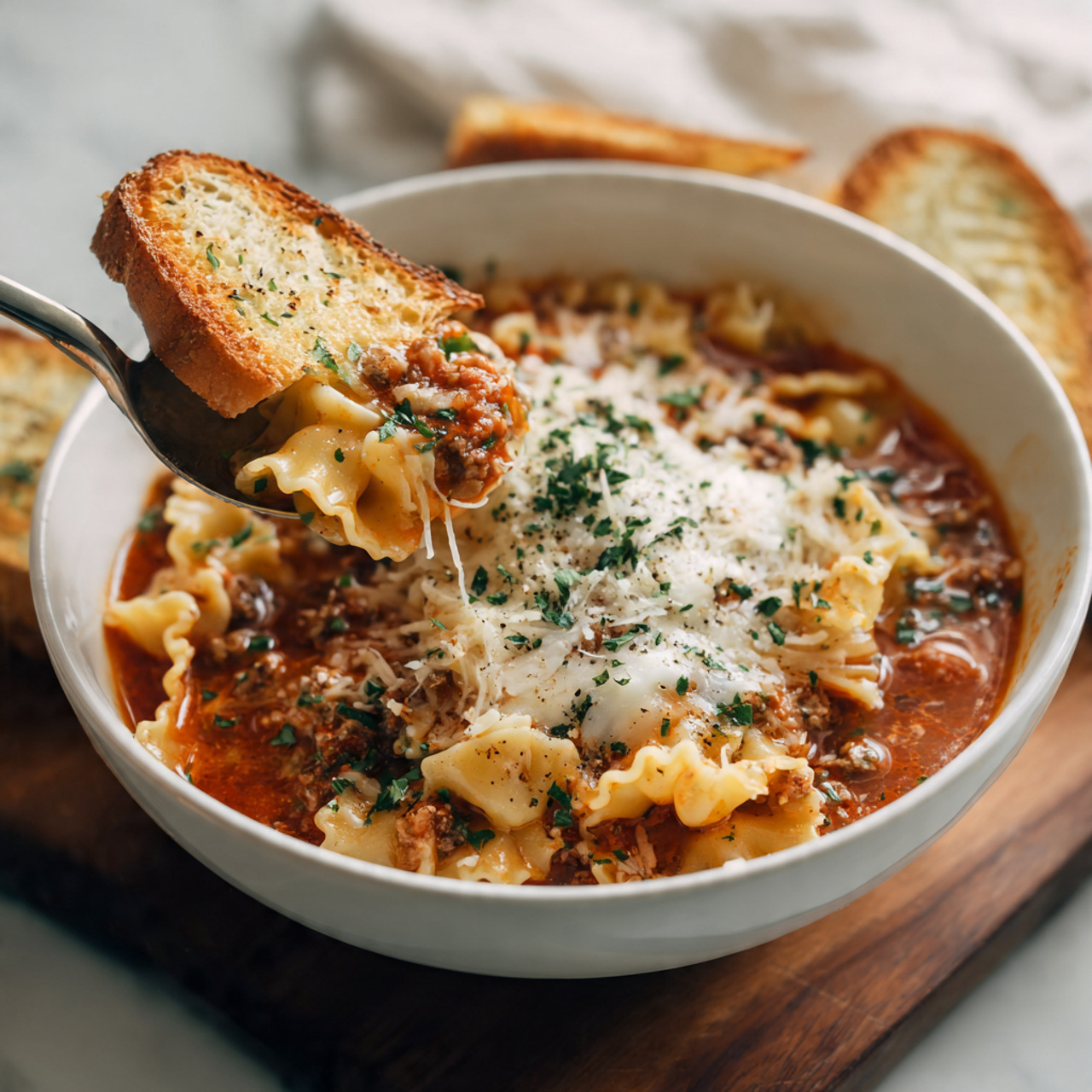 lasagna soup Serving